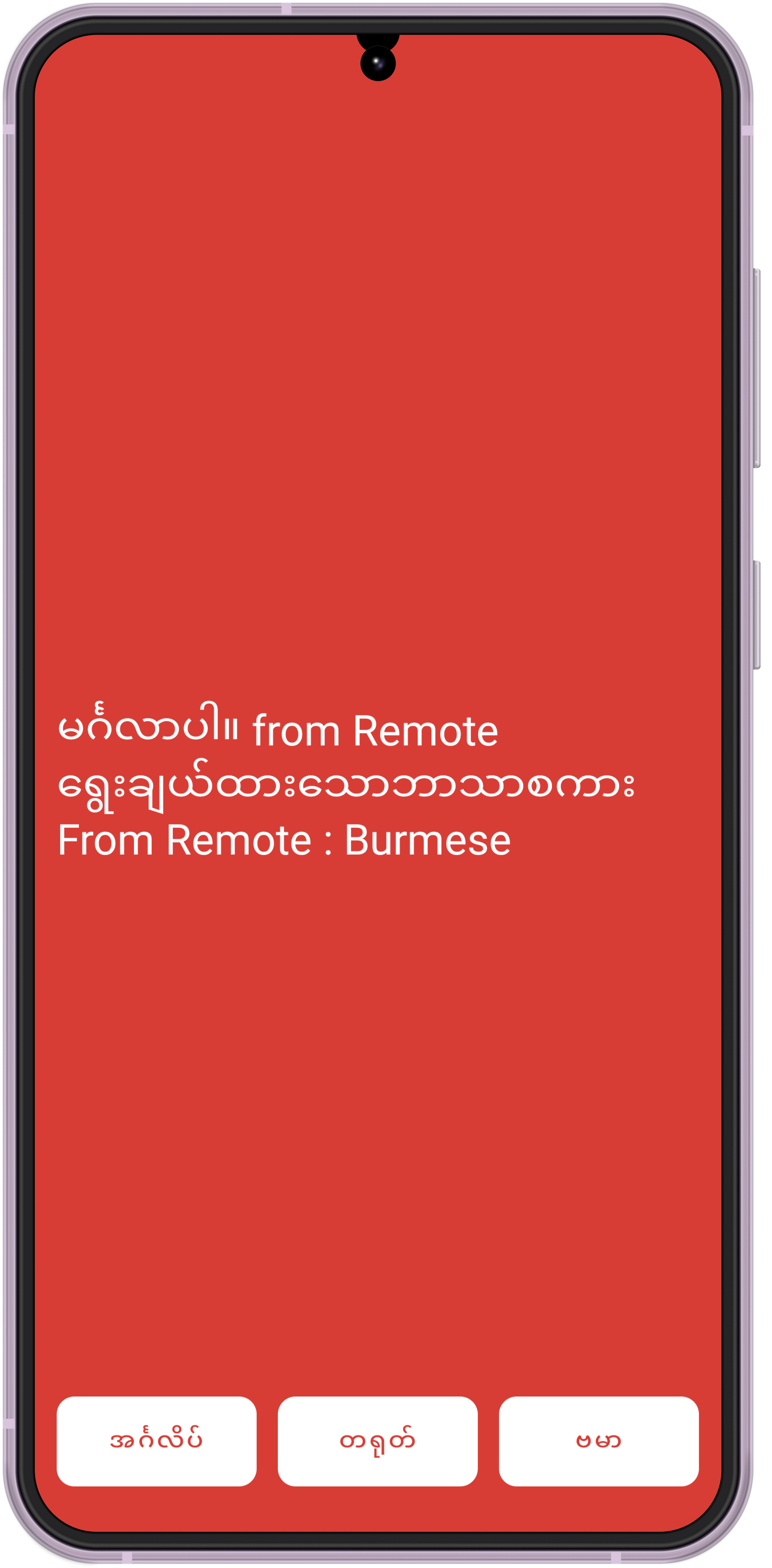 Demo App UI - Burmese